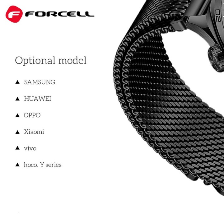 Strap for Samsung Galaxy Watch Forcell F-Design FS10 magnetic steel 22 mm black