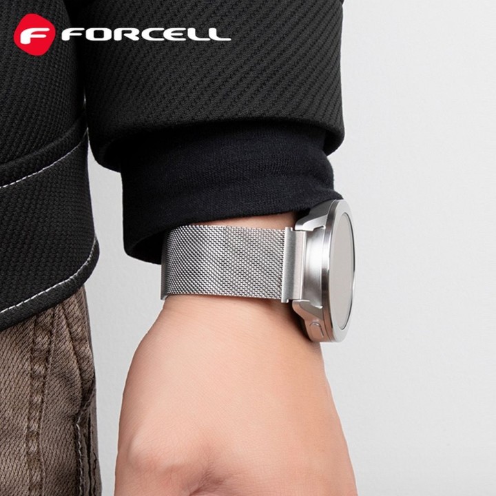 Ремінець для Samsung Galaxy Watch Forcell F-Design FS11 магнітний сталь 22 mm сріблястий