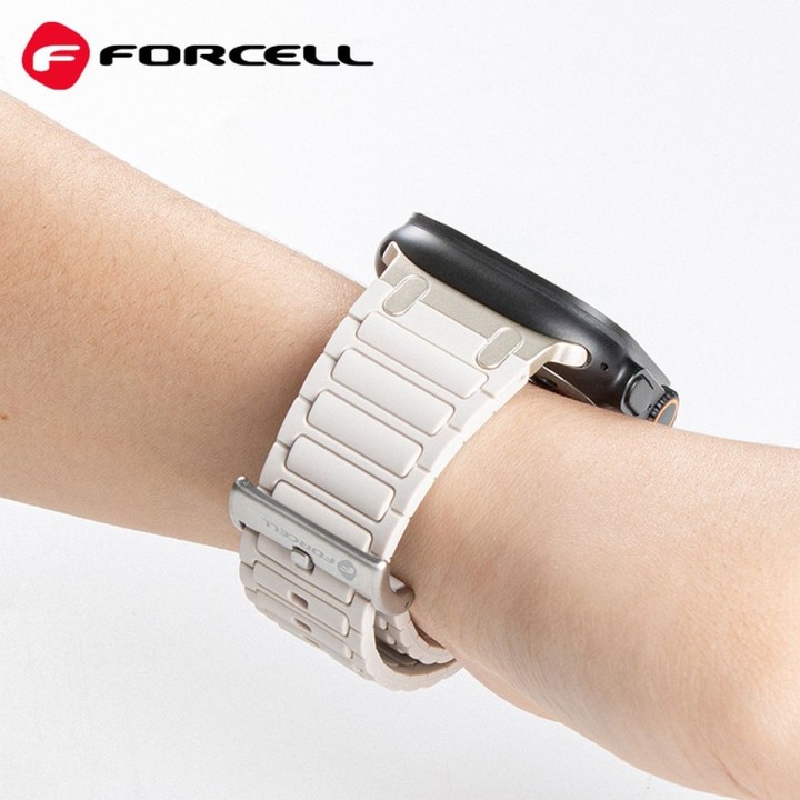 Strap for Apple Watch Forcell F-Design FA06 holes silicone 42 / 44 / 45 / 49 mm white