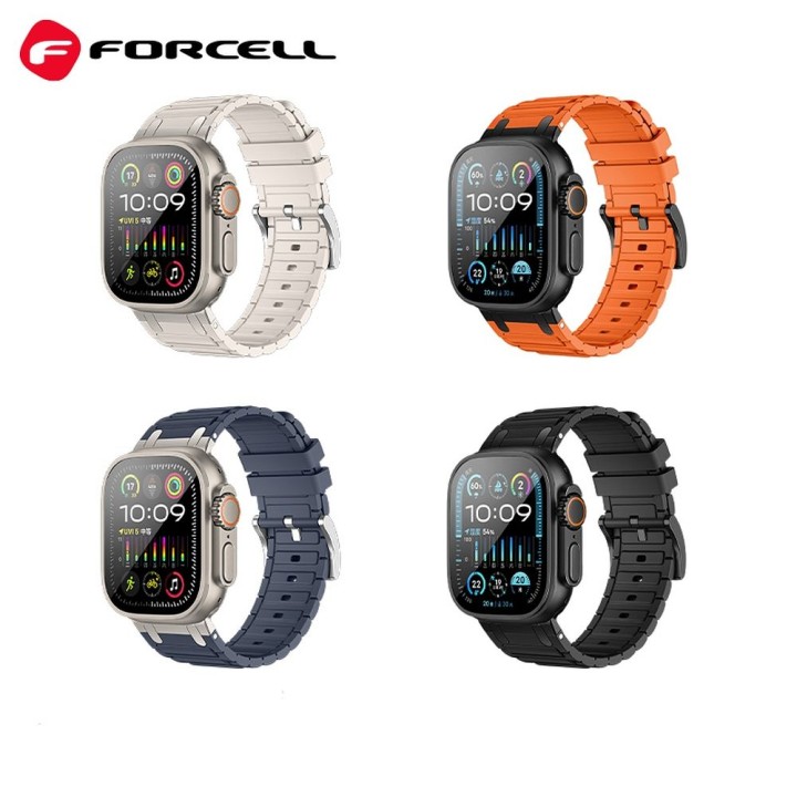 Strap for Apple Watch Forcell F-Design FA06 holes silicone 42 / 44 / 45 / 49 mm white