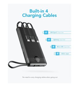 Зовнішній акумулятор (POWER BANK) VEGER C10 - 10 000mAh (Micro + Type C + Lightning 8-pin) чорний (W1116)