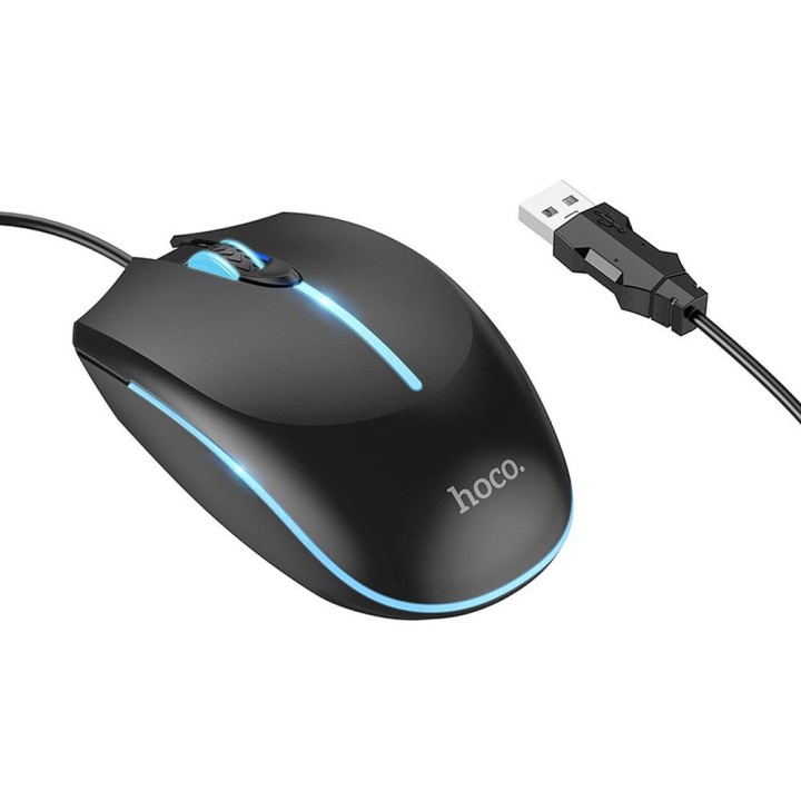 Mouse wired gaming Hoco USB A 2400 dpi GM37 black