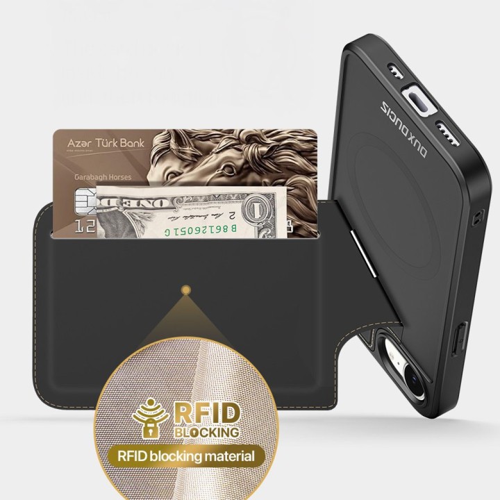 DUX DUCIS case RAFI II MAG with a stand compatible with MagSafe for IPHONE 16e (SE 4 2025) / 17e black
