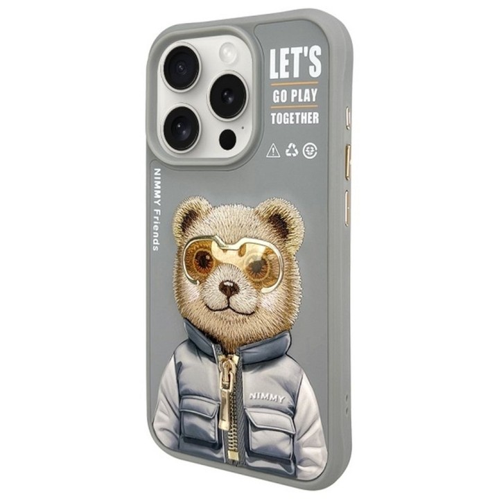 NIMMY чохол COOL&CUTE 2.0 Bear для IPHONE 15 Pro сірий