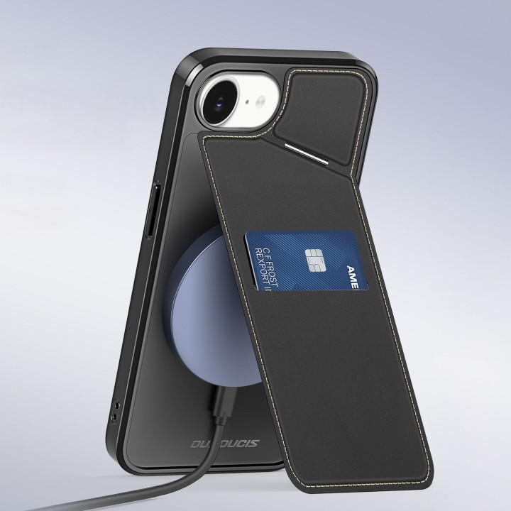 DUX DUCIS case RAFI II MAG with a stand compatible with MagSafe for IPHONE 16e (SE 4 2025) / 17e black