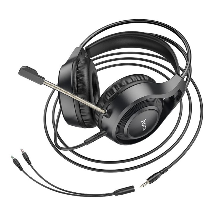 Wired on-ear headphones Jack 3,5 mm Hoco W106 black