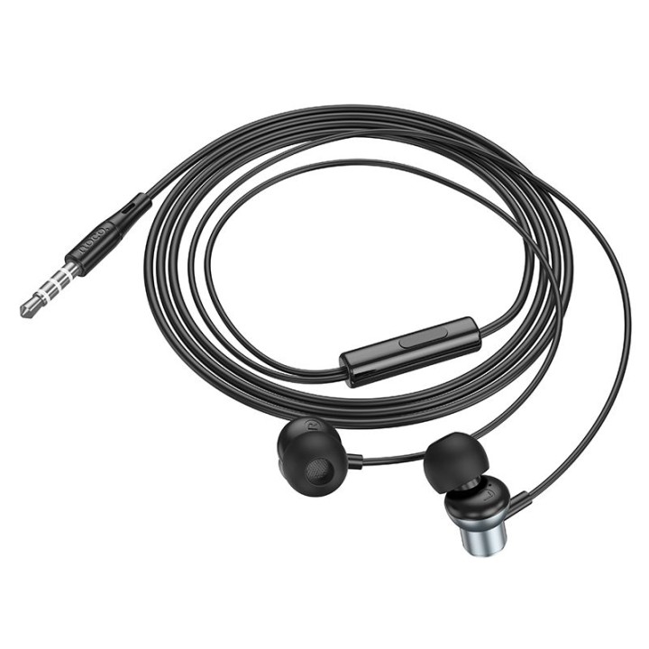 Дротові навушники-вкладиші Jack 3,5 mm Hoco M110 сірі