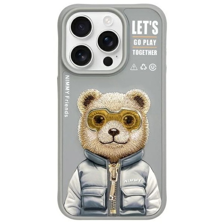 NIMMY case COOL&CUTE 2.0 Bear for IPHONE 15 Pro grey