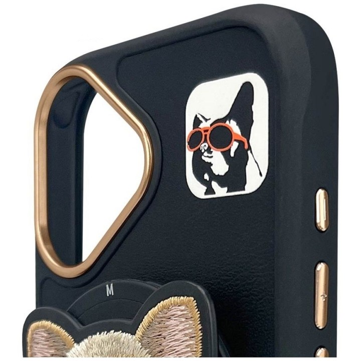 NIMMY case GLASSES COOL DOG compatible with Magsafe for IPHONE 16 black
