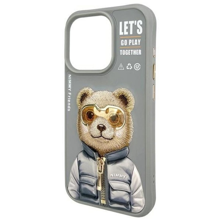 NIMMY case COOL&CUTE 2.0 Bear for IPHONE 15 Pro grey