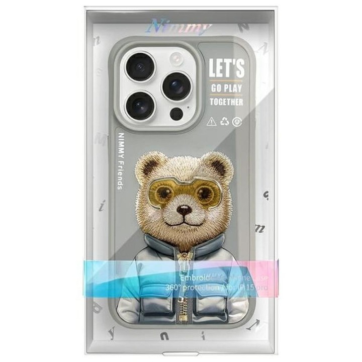 NIMMY чохол COOL&CUTE 2.0 Bear для IPHONE 15 Pro сірий