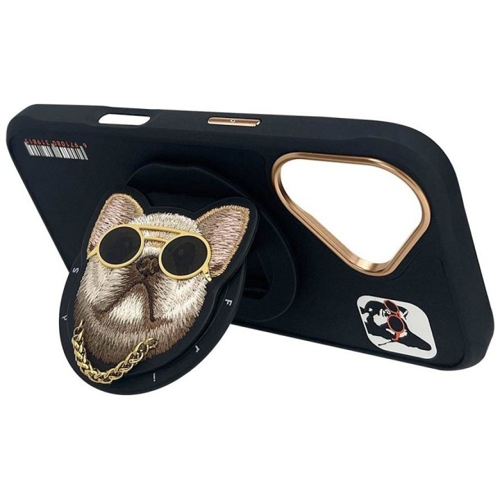 NIMMY чехол GLASSES COOL DOG совместимый с MagSafe для IPHONE 16 черный