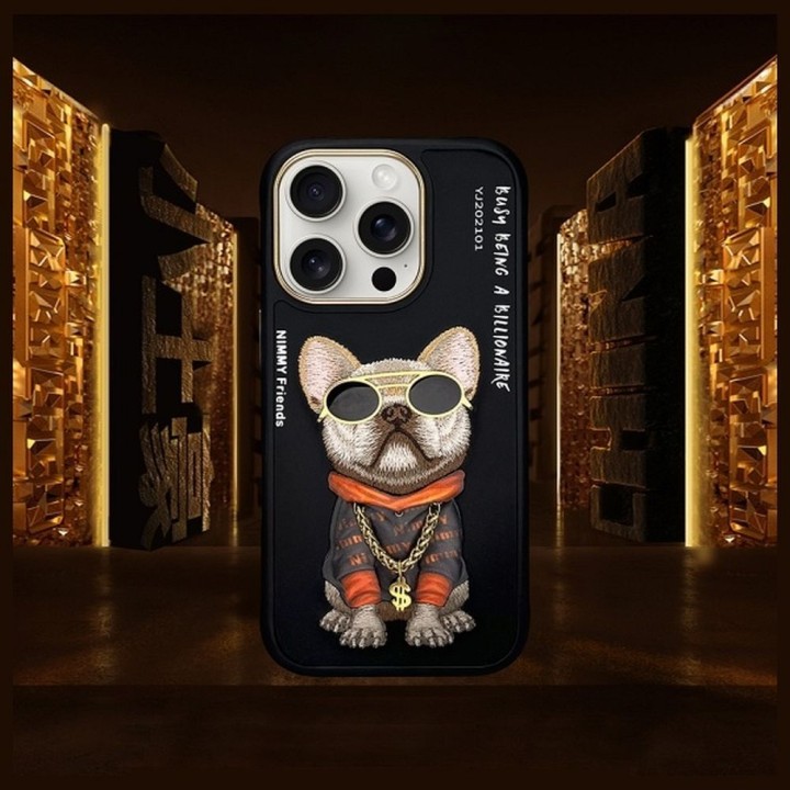 NIMMY case GLASSES COOL DOG for IPHONE 16 Pro black