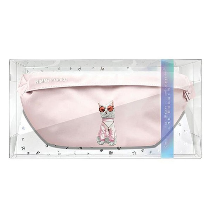 Сумочка nerka на плечо Nimmy Glasses Cool Cat розовая