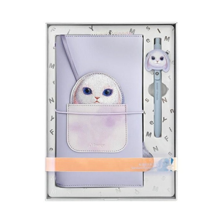 NIMMY zestaw 2w1 notatnik + długopis BIG EYED PET 2.0 Rabbit fioletowy