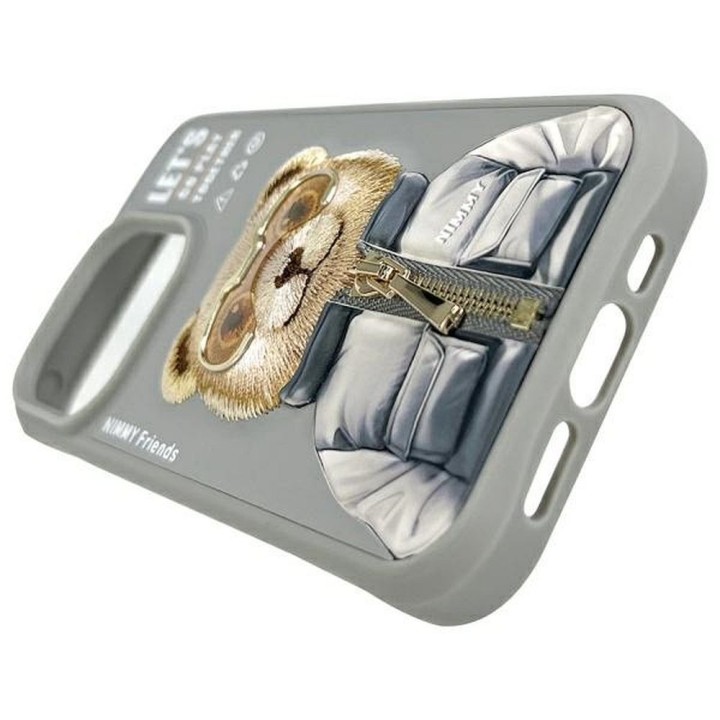 NIMMY case COOL&CUTE 2.0 Bear for IPHONE 15 Pro Max grey