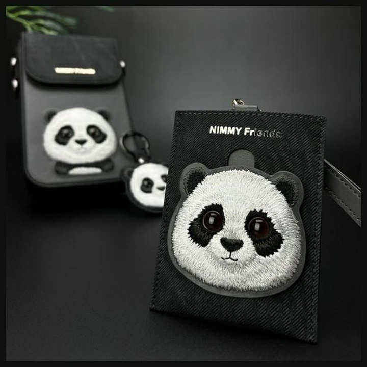 NIMMY wallet for cards BIG EYED PET 2.0 Panda black