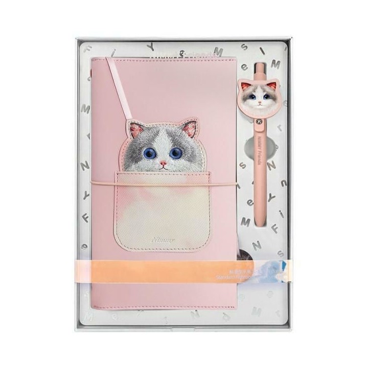 NIMMY set 2w1 notebook + pen BIG EYED PET 2.0 Cat pink