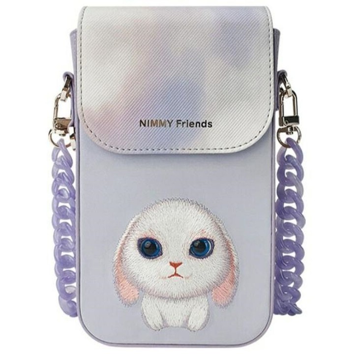 Phone case, wallet and bag set 3-in-1 Nimmy Big Eyed Pet 2.0 rabbit purple