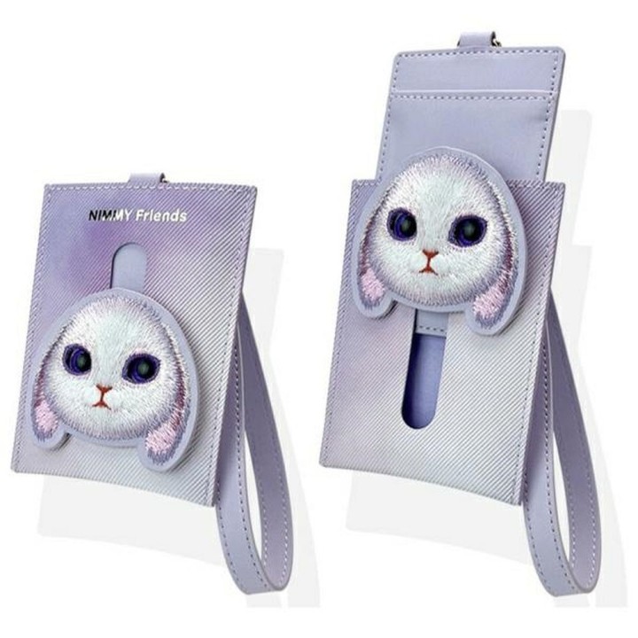 Case for phone wallet bag set 3w1 Nimmy Big Eyed Pet 2.0 rabbit purple