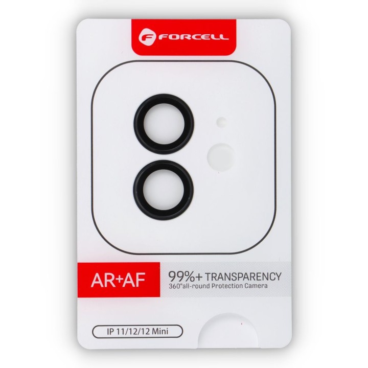 Szkło hartowane na aparat do iPhone 12 / 12 MINI Forcell Premium czarne 0INT