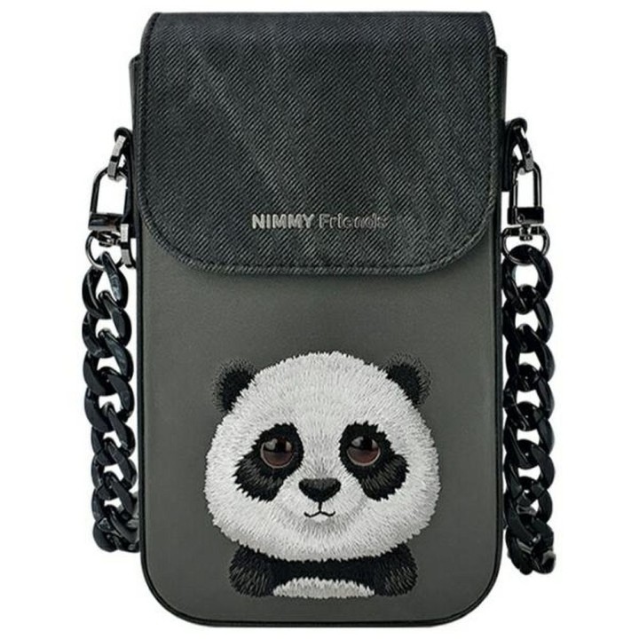 Phone case, wallet and bag set 3-in-1 Nimmy Big Eyed Pet 2.0 panda black