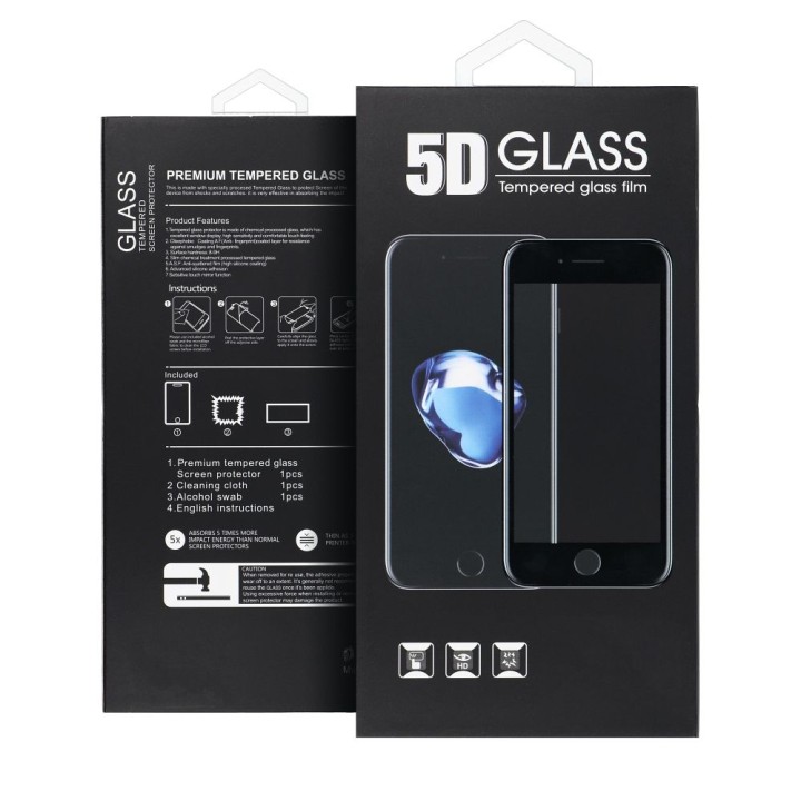 Закаленное стекло 5D Full Glue для Motorola EDGE 50 NEO Tempered Glass черное