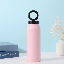 Butelka / water bottle for water metal with holder compatible with Magsafe 750ml pink