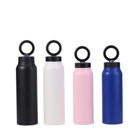 Butelka / water bottle for water metal with holder compatible with Magsafe 950ml pink