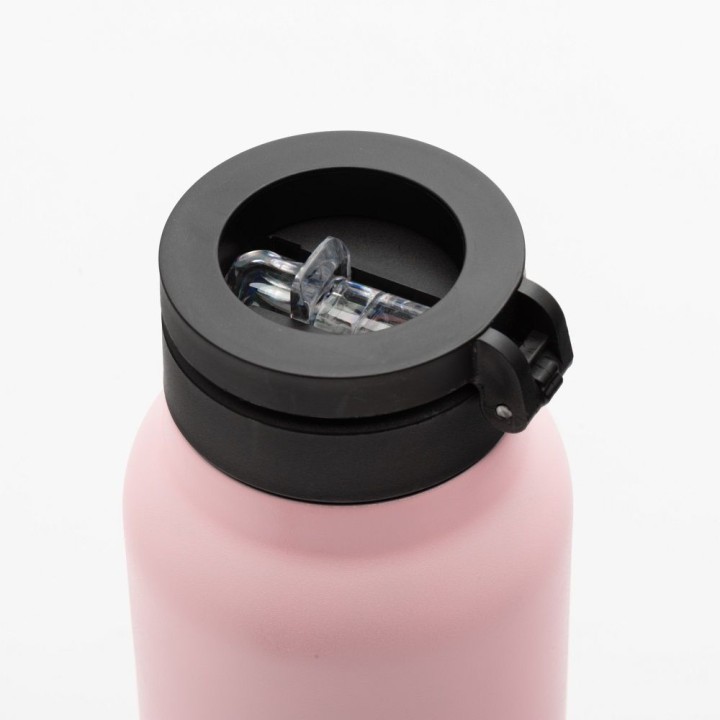 Butelka / bidon na wodę metal z uchwytem kompatybilnym z Magsafe 750ml różowy