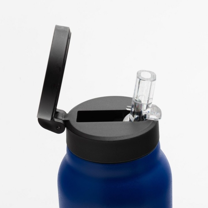 Metal water bottle with holder compatible with Magsafe 750ml blue