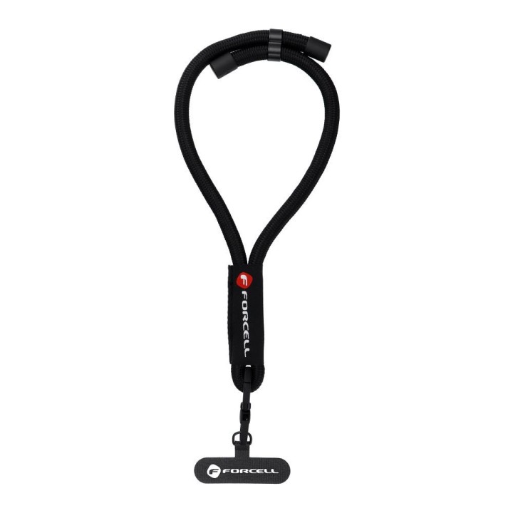 Ремінець для телефона на зап’ясток із регулюванням довжини Forcell F-Design R10X40 (max 20cm у петлі) чорний