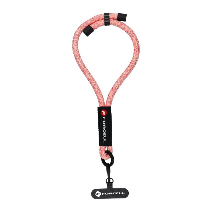 Phone wrist strap with adjustable length Forcell F-Design R10X40 (max 20cm loop length) pink-white