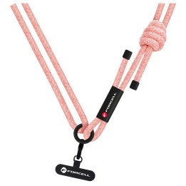 Phone lanyard crossbody with adjustable length Forcell F-Design S10X165 (max 82,5cm loop length) pink-white