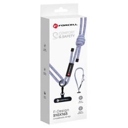 Phone lanyard crossbody with adjustable length Forcell F-Design S10X165 (max 82,5cm loop length) grey-purple