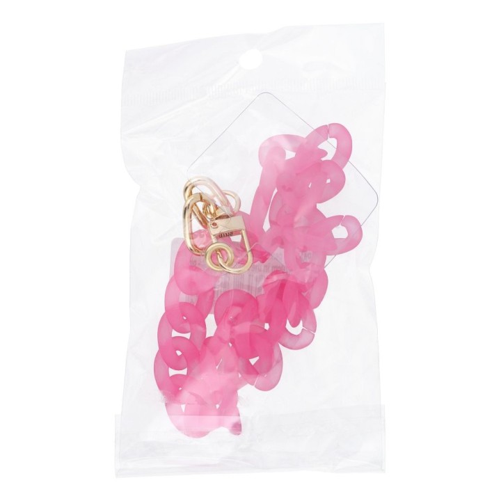 Phone lanyard, phone charm - PANAMA / cord length 40cm (20cm loop length) / wrist strap - pink