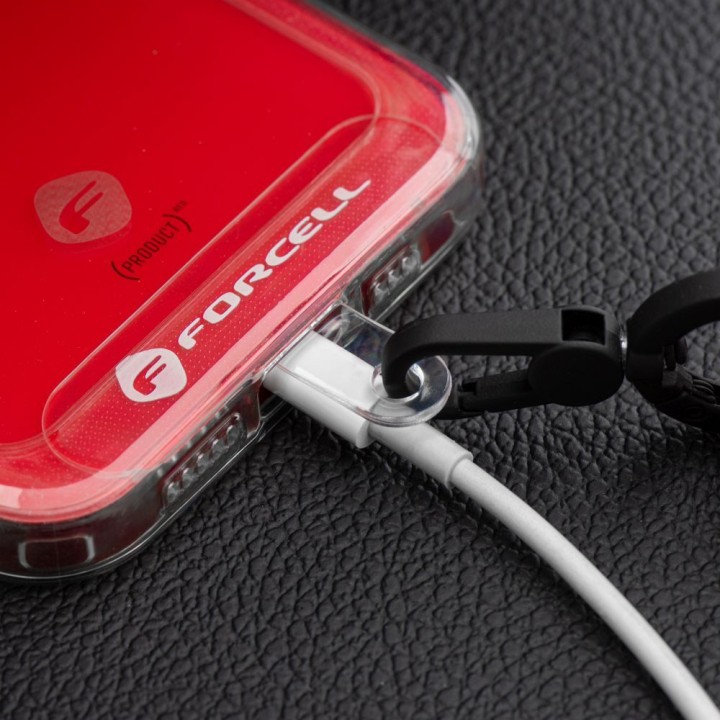 Ремінець для телефона на зап’ясток із регулюванням довжини Forcell F-Design R10X40 (max 20cm у петлі) рожево-білий