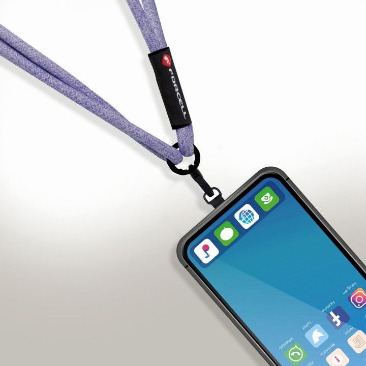 Шнурок для телефона crossbody с регулировкой длины Forcell F-Design S10X165 (max 82,5cm в петле) серо-фиолетовый