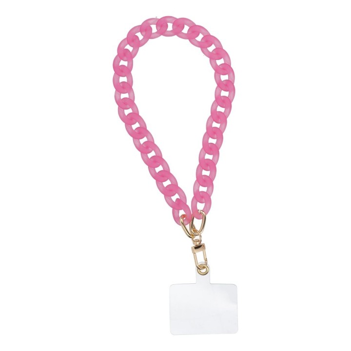 Phone lanyard, phone charm - PANAMA / cord length 40cm (20cm loop length) / wrist strap - pink