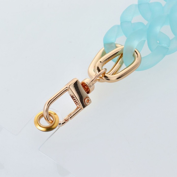 Phone lanyard, phone charm - PANAMA / cord length 40cm (20cm loop length) / wrist strap - blue