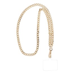Smycz do telefonu, Zawieszka do telefonu - CHAIN  81 / długość sznura 80cm (40cm w pętli) / na szyję - złoty