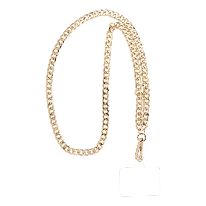 Phone lanyard, charm for phone - CHAIN 81 / cord length 80cm (40cm in a loop) / neck - gold