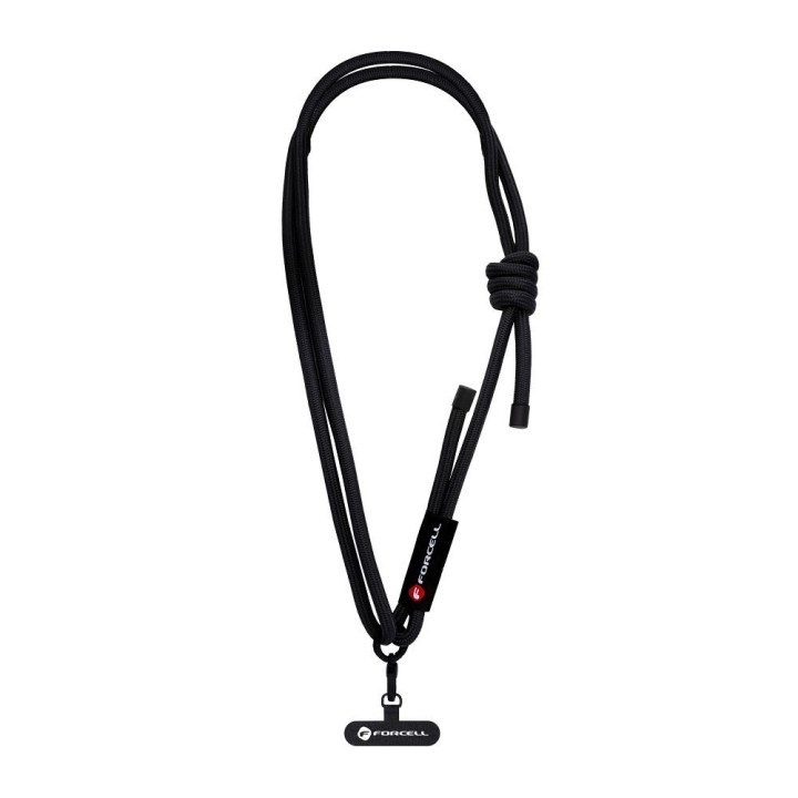 Phone lanyard crossbody with adjustable length Forcell F-Design S10X165 (max 82,5cm loop length) black