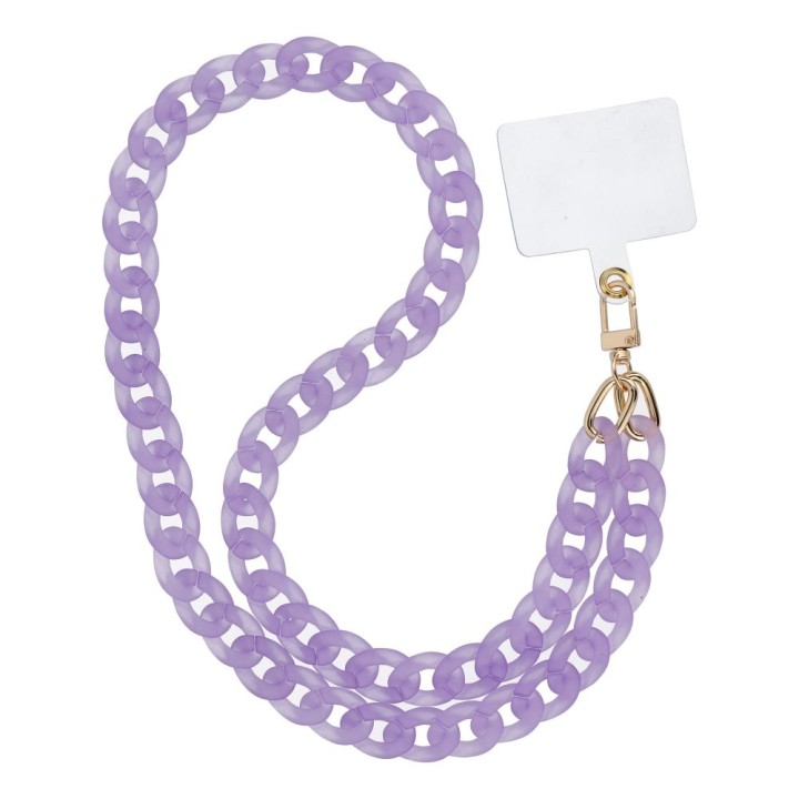 Phone lanyard, charm for phone - PANAMA LONG / cord length 80cm (40cm in a loop) / neck - purple