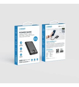 Bateria zewnętrzna (POWER BANK) VEGER S11 - 10 000mAh LCD Quick Charge PD 22,5W czarny (W1140)