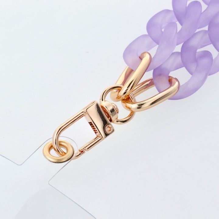 Phone lanyard, charm for phone - PANAMA LONG / cord length 80cm (40cm in a loop) / neck - purple