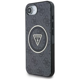 GUESS case for IPHONE 16e (SE 4 2025) compatible with Magsafe GUHMPSE4HG4PRTGK (IML Metal Glitter 4G Circle Triangle) black