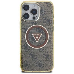 GUESS чохол для IPHONE 16 Pro сумісний із MagSafe GUHMP16LHG4PRTGW (IML Metal Glitter 4G Circle Triangle) коричневий