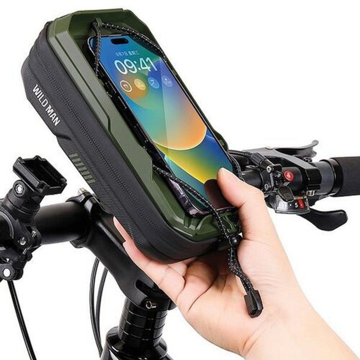 WILDMAN pannier bag bike for the steering wheel for zipper 0,6L (4" - 7") GX330 green