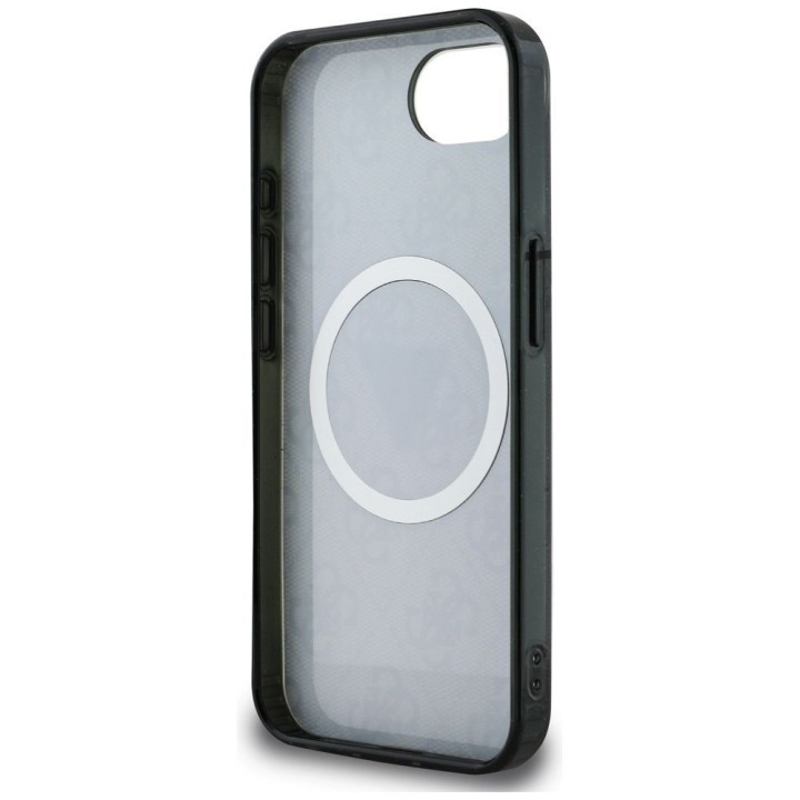 GUESS futerał do IPHONE 16e (SE 4 2025) kompatybilny z MagSafe GUHMPSE4HG4PRTGK (IML Metal Glitter 4G Circle Triangle) czarny